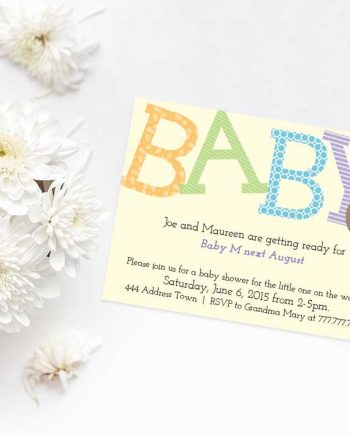 Nursery Alphabet Baby Announcement
