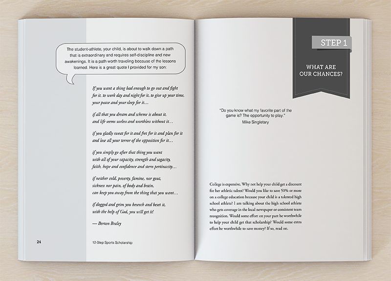 Interior of book by self-published author