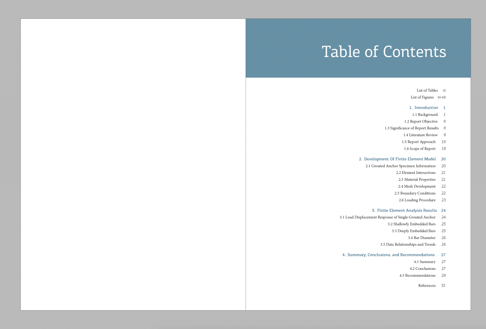 Table of contents